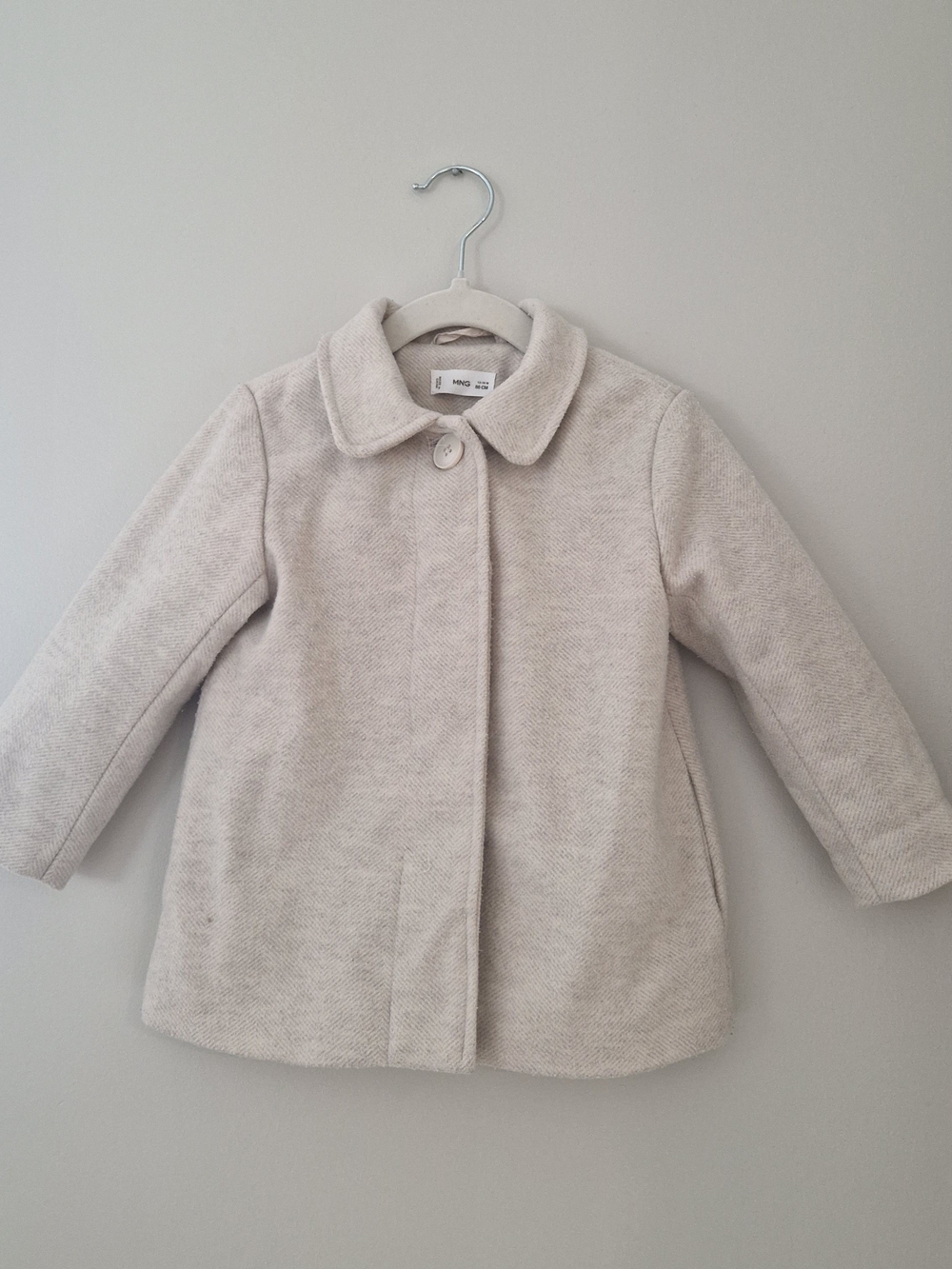 Mango Kids Light Cream Pea Coat